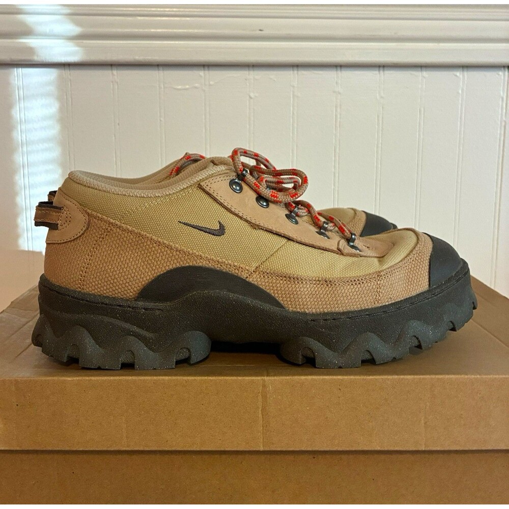 Nike Lahar Low Canvas Lace-Up Sneaker DD0060-200 Hemp/Orange Wmns 11/Mens 9.5